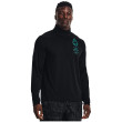 Sudadera de hombre Under Armour Destroy All Miles 1/2 Zip negro Black / Cerulean / Cerulean