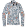 Camiseta funcional de mujer Smartwool W Classic Thermal Merino BL 1/4 ZB azul claro Winter Sky Floral