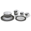 Vajilla Bo-Camp Dinner set 16 blanco/gris White/Gray