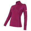 Camiseta funcional de mujer Sensor Merino Active stoják, zip violeta Lilla