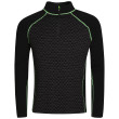 Camiseta funcional de hombre Zulu Merino 240 Zip Long negro/verde Black/Green