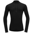 Camiseta funcional de hombre Devold Lauparen Merino 190 Zip Neck Man negro Black