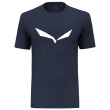 Camiseta de hombre Salewa Solidlogo Dri-Rel M S/S Tee azul/negro Blue