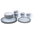 Vajilla Bo-Camp Dinner set 16 azul/blanco White/Navy