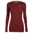 Camiseta de mujer Salewa Cristallo Warm Amr W L/S Tee. rojo oscuro 1570 - syrah