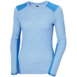 Camiseta funcional de mujer Helly Hansen W Lifa Merino Midweight Crew azul claro Bright Blue