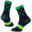 Calcetines Warg Happy Merino M Stripes and Dots azul/verde Navy/Green