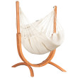 Silla hamaca con soporte La Siesta Udine Organic Latte beige/blanco latte