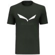 Camiseta de hombre Salewa Solidlogo Dri-Rel M S/S Tee verde oscuro dark olive melange