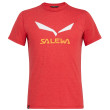 Camiseta de hombre Salewa Solidlogo Dri-Rel M S/S Tee rojo 1806 tango red melange