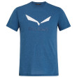 Camiseta de hombre Salewa Solidlogo Dri-Rel M S/S Tee azul 8968 poseidon melange