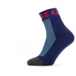 Calcetines impermeables SealSkinz Mautby azul/rojo Navy Blue/Grey/Red