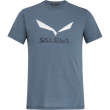 Camiseta de hombre Salewa Solidlogo Dri-Rel M S/S Tee gris FlintStoneMelange