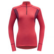 Camiseta de mujer Devold Hiking Half Zip Neck rosa/burdeos Poppy/Beetroot