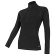 Camiseta funcional de mujer Sensor Merino DF se zipem negro Black