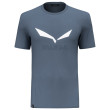 Camiseta de hombre Salewa Solidlogo Dri-Rel M S/S Tee azul/blanco 8100 - java blue