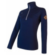 Sudadera de mujer Sensor Merino Upper krátký zip azul oscuro DeepBlue