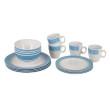 Vajilla Bo-Camp Dinner set 16 blanco/azul blauw