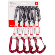 Juego de cintas express Ocún Hawk Qd Combi Bio-Dyn-Ring 15 mm 10 cm 5-Pack rojo/gris Red