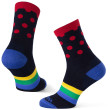 Calcetines Warg Happy Merino M Stripes and Dots azul/rojo Navy/Red