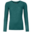 Camiseta de mujer Ortovox 185 Merino Tangram Ls W verde pacific green