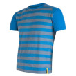 Camiseta funcional de hombre Sensor Merino Wool Active kr.r. azul/gris BlueStripes