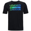 Camiseta de hombre Under Armour Team Issue Wordmark SS negro/azul Black//BlueCircuit