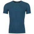 Camiseta funcional de hombre Ortovox 120 Cool Tec Mtn Logo Ts M azul oscuro Petrol Blue