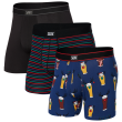 Calzoncillos bóxer Saxx Daytripper Boxer Brief Fly 3Pk negro/azul brewdolph/gent stripe/blk