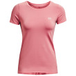 Camiseta funcional de mujer Under Armour HG Armour SS rosa claro PinkClay//MetallicSilver