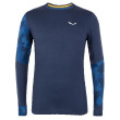 Camiseta de hombre Salewa Cristallo Warm Amr M L/S Tee. azul oscuro NavyBlazer