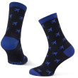 Calcetines Warg Happy Merino M Airplane negro/azul Black/Blue