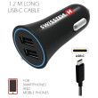 Adaptador para coche Swissten Car Charger + USB-C Cable