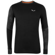 Camiseta de hombre Salewa Cristallo Warm Amr M L/S Tee. negro black out