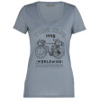 Camiseta de mujer Icebreaker TechLite SS Scoop TourClub1995 gris Gravel