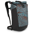 Mochila Osprey Transporter Roll Top negro/azul palm leaf glitch print