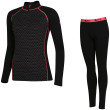 Juego funcional de mujer Zulu Merino 240 Zip Long negro/rosa Black/Pink