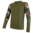 Camiseta funcional de hombre Sensor Merino Impress dl.r. verde Safari/Camo