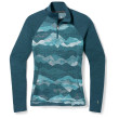 Camiseta funcional de mujer Smartwool W Classic Thermal Merino BL 1/4 ZB azul Twilight Blue Mtn Scape