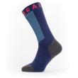 Calcetines impermeables SealSkinz Waterproof Warm Weather Mid Length with Hydrostop azul/rojo NavyBlue/Gray/Red