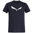 Camiseta de hombre Salewa Solidlogo Dri-Rel M S/S Tee azul/gris oscuro PremiumNavyMelange