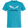 Camiseta de hombre Salewa Solidlogo Dri-Rel M S/S Tee azul claro BlueDanubeMelange