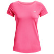 Camiseta funcional de mujer Under Armour HG Armour SS rosa/burdeos Pink Punk/Metallic Silver