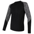 Camiseta funcional de hombre Sensor Merino Impress dl.r. negro/gris Blk/Skulls