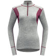 Camiseta de mujer Devold Hiking Half Zip Neck gris GrayMelange/Beetroot