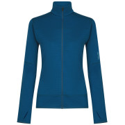 Sudadera funcional de mujer Icebreaker Women Merino Blend 300 RealFleece™ Descender LS Zip azul Atlantis