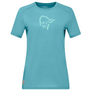 Camiseta de mujer Norrona femund equaliser merino T-shirt azul claro Brittany Blue