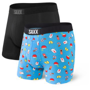 Calzoncillos bóxer Saxx Ultra Boxer Brief Fly 2Pk azul/negro Black/BlueSoyHappy