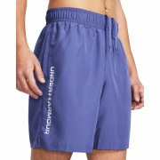 Pantalones cortos de hombre Under Armour Woven Wdmk Shorts azul claro Starlight/White