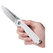 Navaja Acta non verba Z200 BB, Stonewash/Plain Edge, G10 blanco white